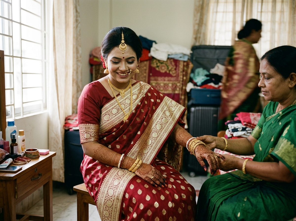 Bride preparation detail